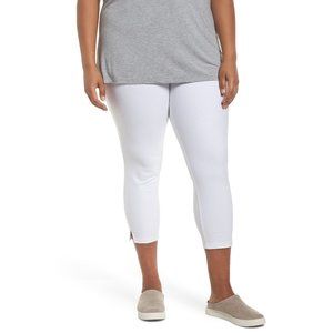 NWT Nordstrom Hue Ankle Slit Crop Denim Leggings